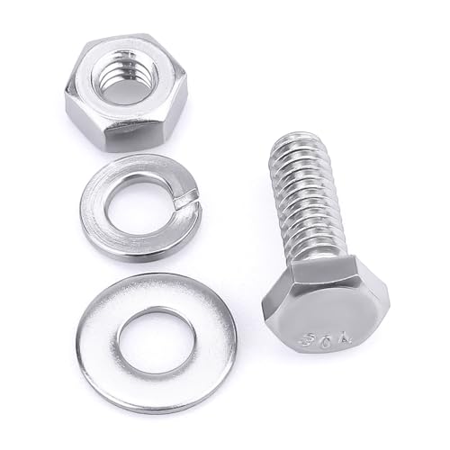 EASTLO 304 Stainless Steel Hex Bolts with Nuts Washers - Durable Reliable