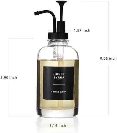 Premium Coffee Syrup Dispenser Set 4 x 169oz Matte Black Cubes