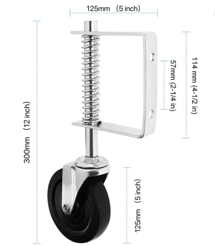 Heavy Duty Gate Caster with Spring Loaded 4 5