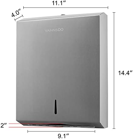 VANNSOO Tri-fold Stainless Steel Paper Towel Dispenser for Commercial Use