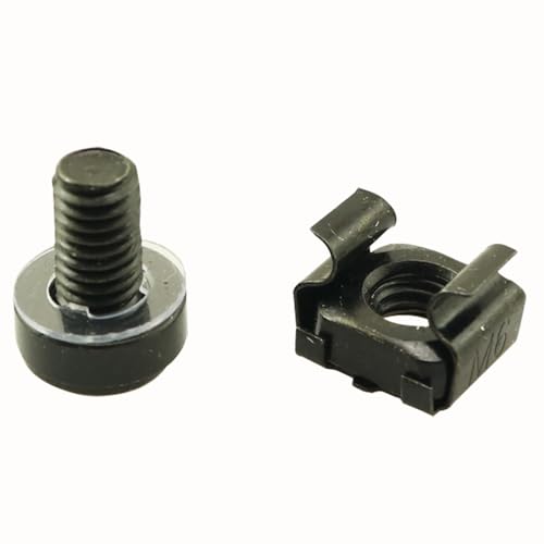 Pro Bamboo Kitchen - 30PCS M6x16mm Rack Mounting Screws Caged Nuts Black