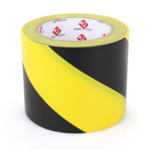 4-inch x 108ft Black Yellow Floor Marking Tape for Safety