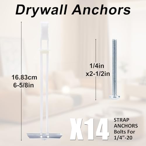 Rust-Resistant Heavy-Duty Drywall Anchors for TV Mounting