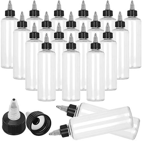 SENENQU 32PCS Round LDPE Squeeze Bottles Clear - 4oz