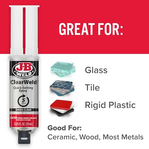 J-B Weld ClearWeld Syringe 25ml - Fast Setting Epoxy