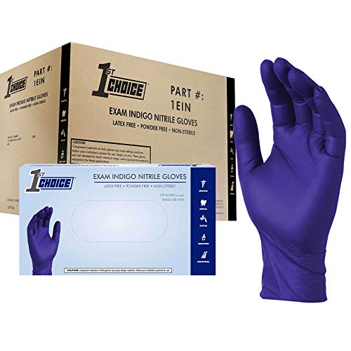 1st Choice Nitrile Disposable Gloves XL Indigo Case of 1000