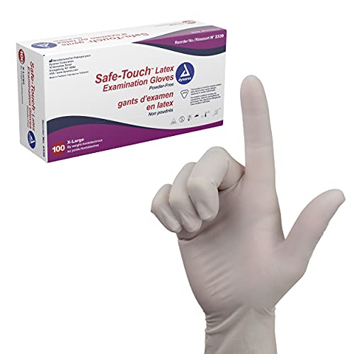 Safe-Touch Disposable Latex Exam Gloves Powder-Free Bisque