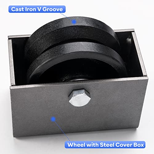 Durable 800 lb V-Groove Cast Iron Wheel