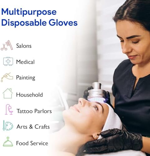 ProCure Black Nitrile Disposable Gloves Latex-Free for Medical More