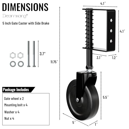 Durable 5 Spring Loaded Gate Caster Heavy Duty for Wooden Metal Fences