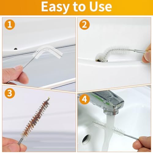 4-Piece Long Drain Brush Set 60-inch Pipe Cleaners