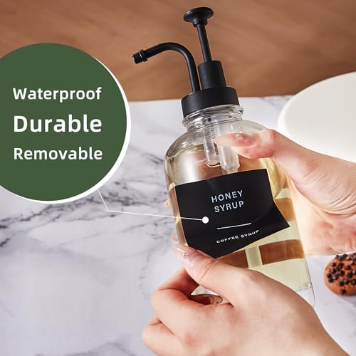 Premium Coffee Syrup Dispenser Set 4 x 169oz Matte Black Cubes