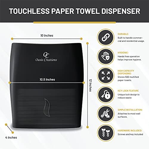 Oasis Touchless Dispenser - Black Smoke Wall-Mounted 500 Paper Towels