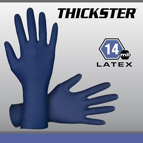 Thickster Latex Gloves 2X-Large 14 Mil Textured Grip 12 Length