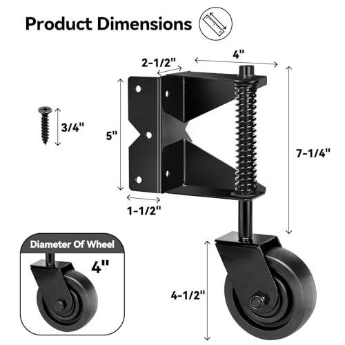 Spring-Loaded Gate Caster 300Lbs Capacity