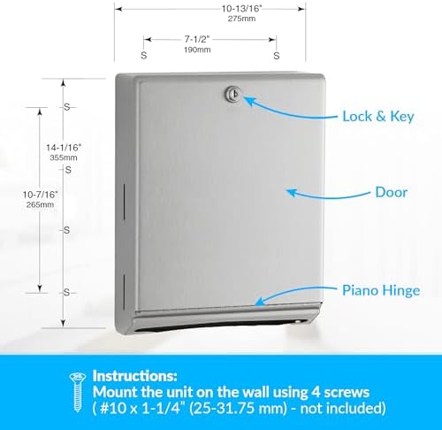 Bobrick B-262 C-Fold or Multifold Paper Towel Dispenser