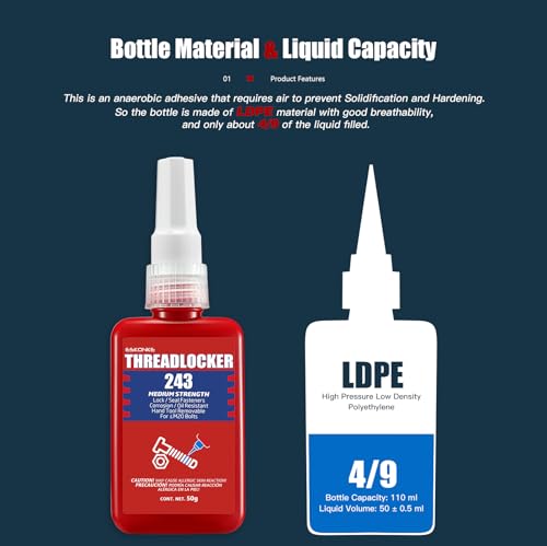 ESKONKE Blue Thread Locker Secure Long-Lasting