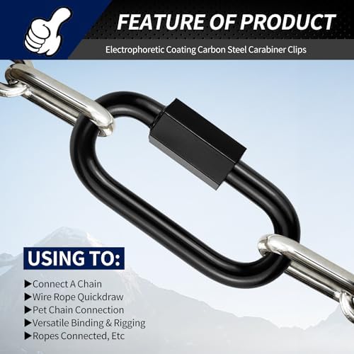 304 Black Stainless Steel Quick Links D Shape Locking Chain Tool