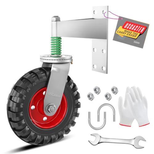 USCaster 8-inch 360-Degree Rotation Metal Gate Caster with 600LB Capacity