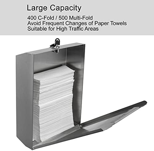 VANNSOO Tri-fold Stainless Steel Paper Towel Dispenser for Commercial Use