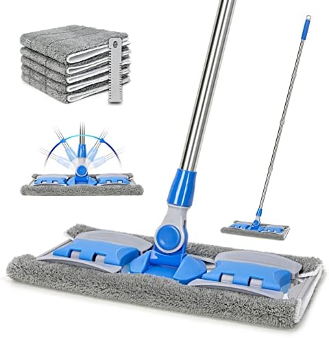 Professional Smooth Hardwood Floor Mop with 5 Reusable Microfiber Pads