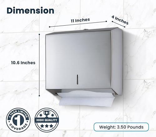 Premium Commercial Towel Dispenser - Stainless Steel Wall-Mounted