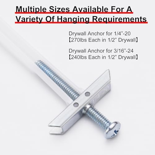 Rust-Resistant Heavy-Duty Drywall Anchors for TV Mounting