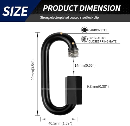 304 Black Stainless Steel Quick Links D Shape Locking Chain Tool