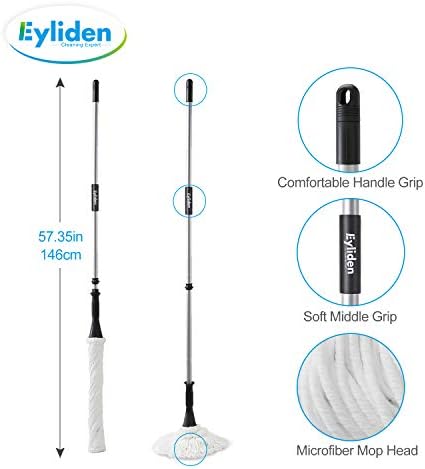 Eyliden Mop with 2 Reusable Heads for Great Floor Cleaning