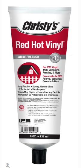 8oz tube of durable pvc composite glue