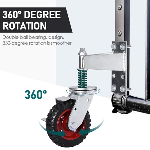 6-Inch Fence Gate Wheel with Locking Brake and Spring Suspension