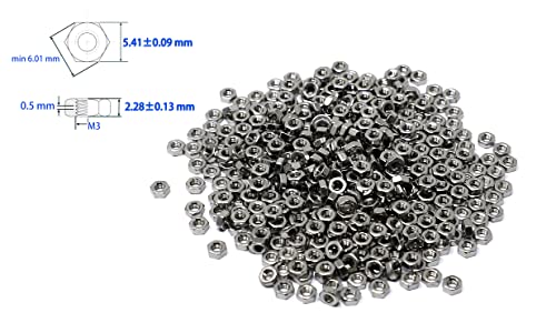 IEXCELL 1500 Pcs M3 Hex Screws Nuts Washers Kit for Industrial Use