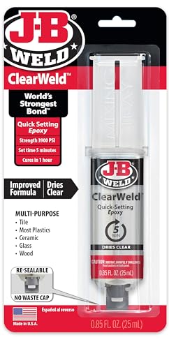 J-B Weld ClearWeld Syringe 25ml - Fast Setting Epoxy