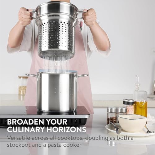 Versatile 8-Quart Stainless Steel Pasta Pot Set for Home Commercial Use