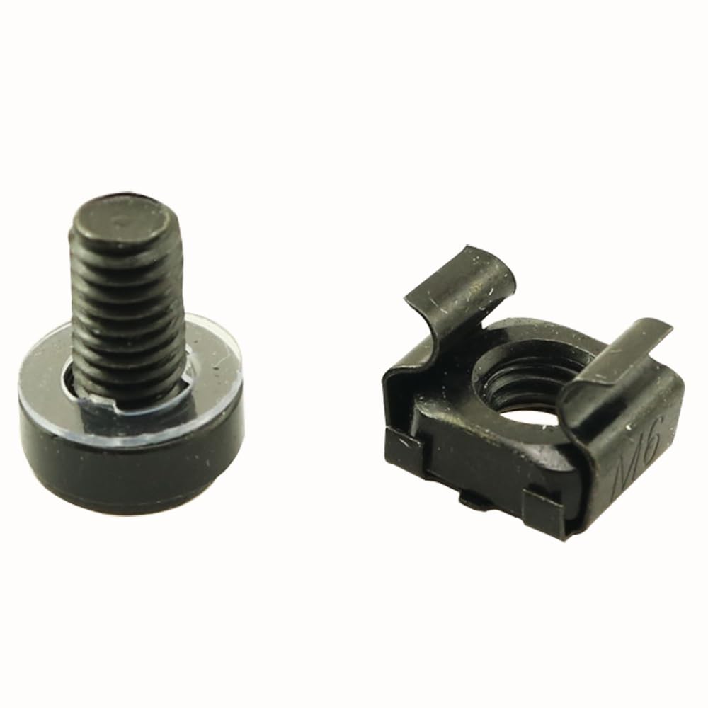 Pro Bamboo Kitchen - 30PCS M6x16mm Rack Mounting Screws Caged Nuts Black