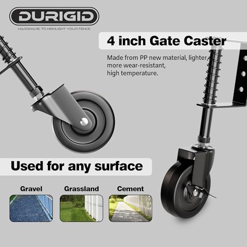 DURIGID4 Spring Loaded Gate Caster for Outdoor Gates