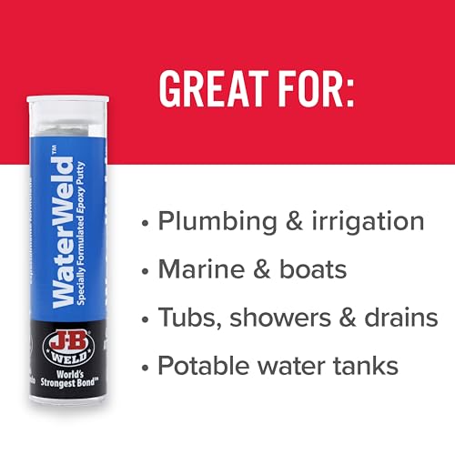 J-B Weld WaterWeld Epoxy Putty Stick 2 oz Off White Cures Underwater