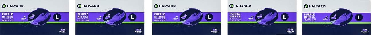 Halyard Purple Nitrile Exam Gloves - Large Pack of 5