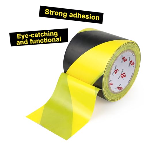 4-inch x 108ft Black Yellow Floor Marking Tape for Safety