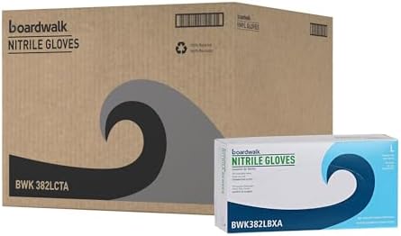 Boardwalk 382LCTA Nitrile Gloves - Large Blue 1000Carton Latex-Free DurableChem-Resistant