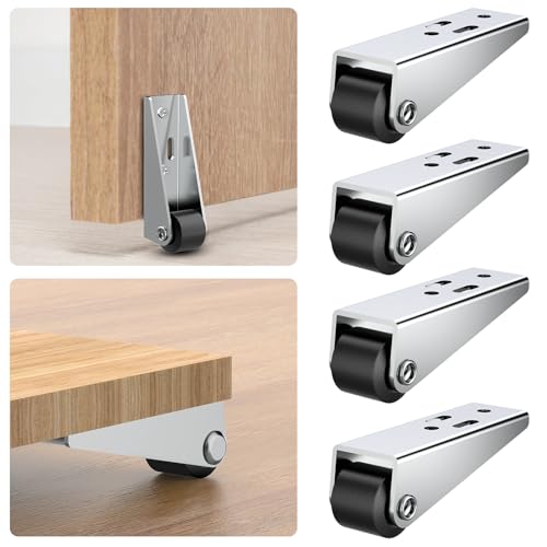 Mini Caster Wheels for Doors Furniture with 4PCS Set Silver