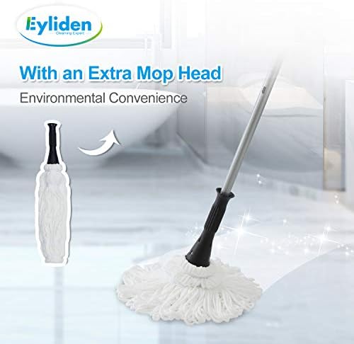 Eyliden Mop with 2 Reusable Heads for Great Floor Cleaning