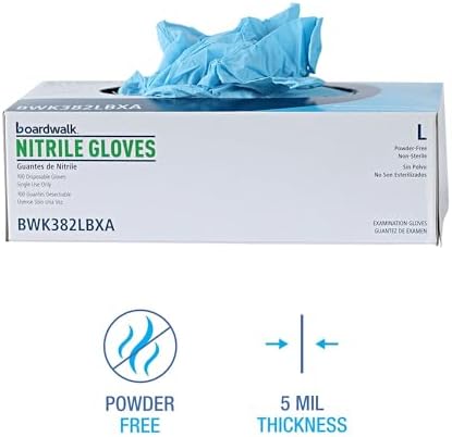 Boardwalk 382LCTA Nitrile Gloves - Large Blue 1000Carton Latex-Free DurableChem-Resistant