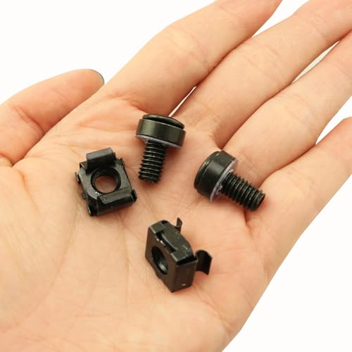 Pro Bamboo Kitchen - 30PCS M6x16mm Rack Mounting Screws Caged Nuts Black