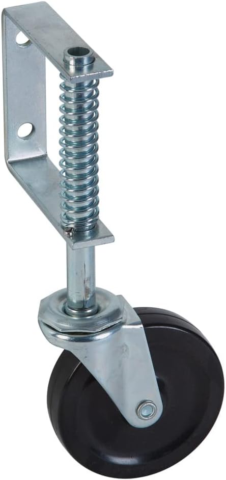 Durable Zinc-Plated Gate Caster with Spring Mechanism for Smooth Operation
