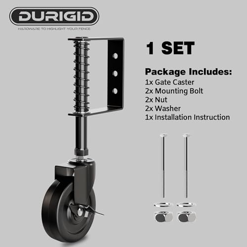 DURIGID4 Spring Loaded Gate Caster for Outdoor Gates