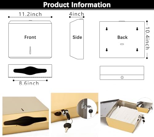 Wall-MountedCommercial Paper Towel Dispenser Stainless Steel Compact Design Large Capacity