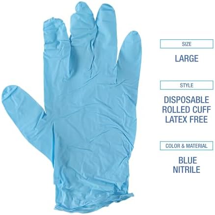 Boardwalk 382LCTA Nitrile Gloves - Large Blue 1000Carton Latex-Free DurableChem-Resistant