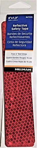 Hillman Reflective Safety Tape Red 4-Pack