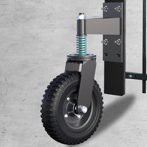 500 lb Heavy Duty Gate Wheel with Caster Spring 360-Degree Swivel